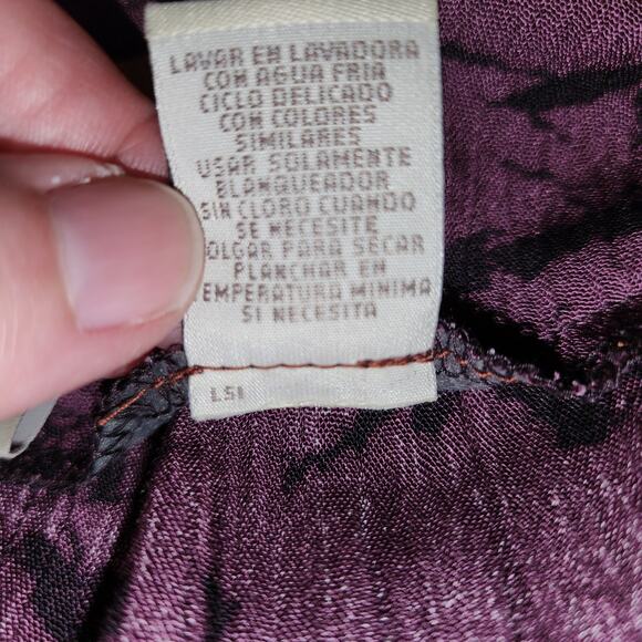 NORTON McNAUGHTON Samburo Midi Maxi Skirt 8 Purple Black Print Whimsigoth Witchy - Picture 7 of 12